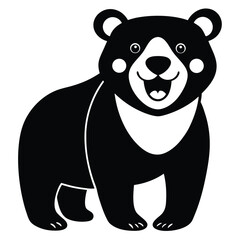 Vector Illustration Of Cute Bear Smiling Head