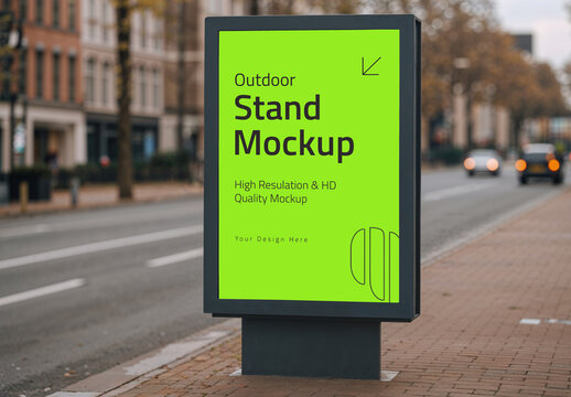 Street Stand Board Mockup
