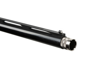 Close-Up of Shotgun Barrel with Fiber Optic Front Sight and Choke