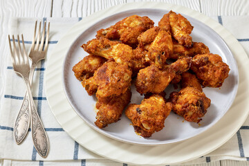 crispy fried chicken wings on a plate