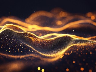 Light glitches where liquid folds, wave background shows