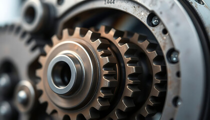 close up of a gear wheel on a machine