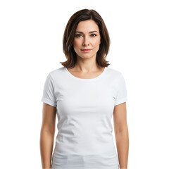 Fototapeta premium Woman in White T-Shirt