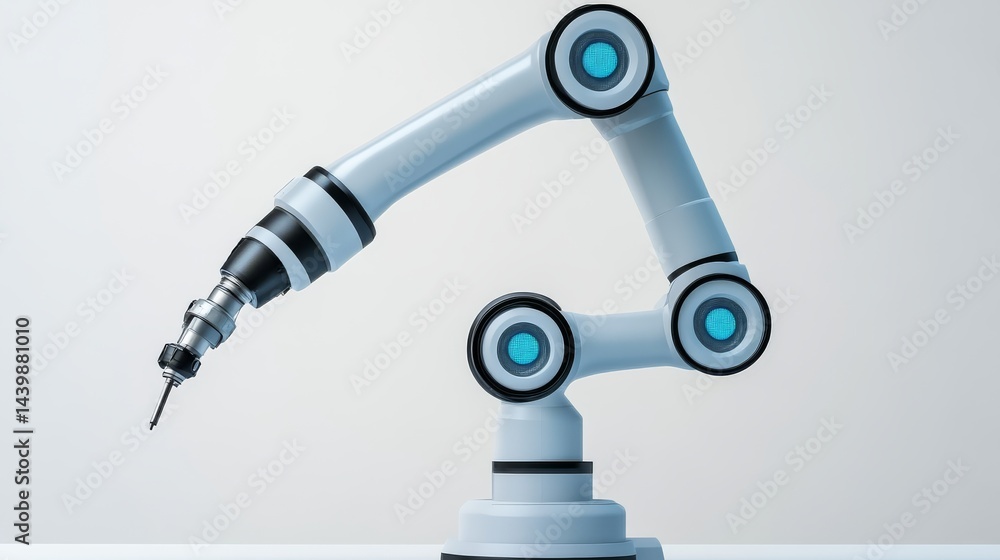 Aufkleber robotics in action industrial robotic arm factory technology minimalist close-up automation insights