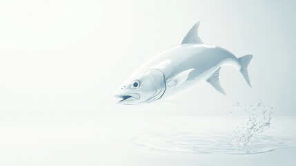 Obraz premium Monochromatic leaping fish in water splash