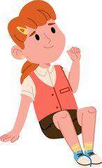 Cartoon Girl Sitting