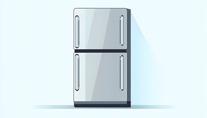 A simple and modern graphic illustration of a refrigerator appliance