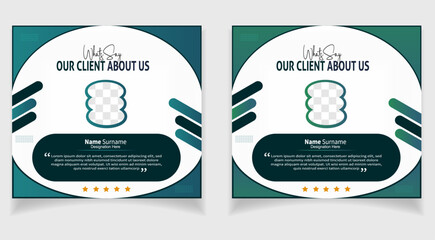 Customer feedback testimonial social media post web banner template