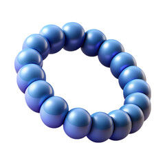 Blue pearl bracelet, isolated on white background.