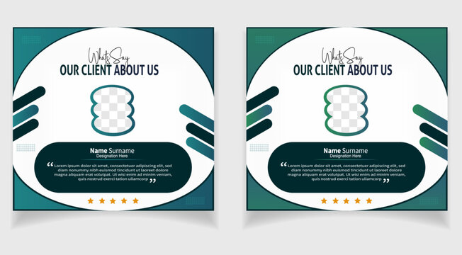 Customer feedback testimonial social media post web banner template