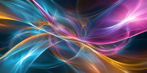Abstract Colorful Flowing Lines Graphic Design