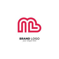 Creative M Letter Heart Logo - Modern Love Branding Symbol.