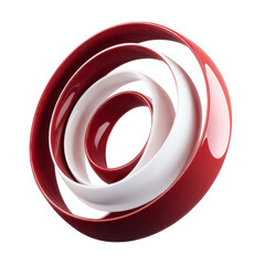 Obraz premium Abstract Red and White Swirling Circular Design Element