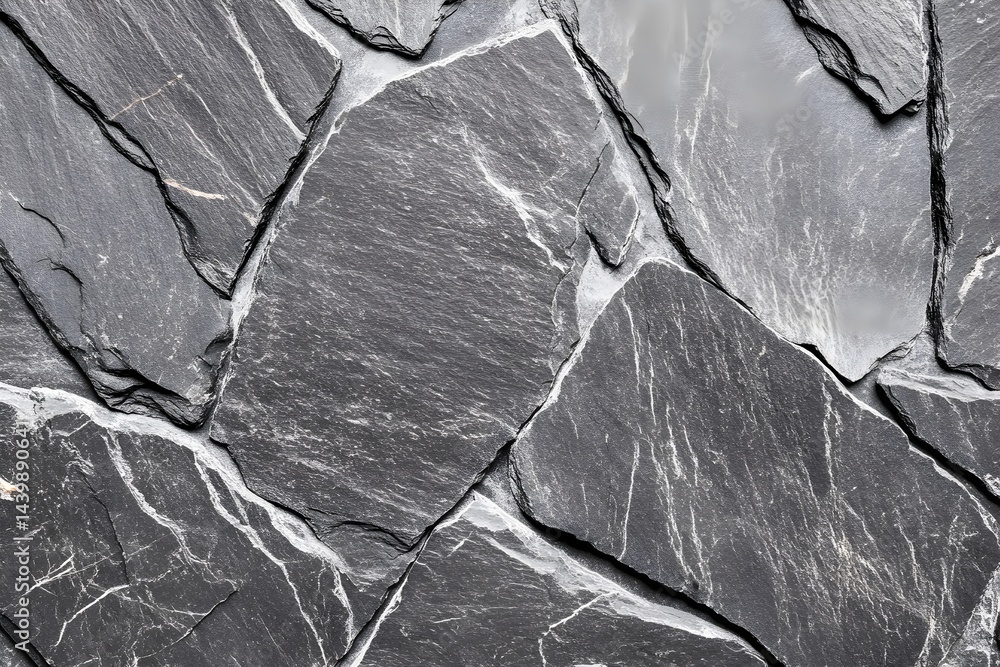 Poster textured slate stone background with irregular shapes and patterns. natural material for constructio