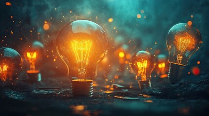 Illuminating Ideas: A collection of radiant light bulbs with an energy aesthetic