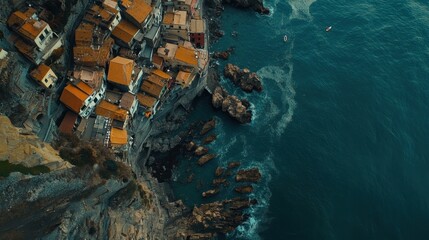 Amalfi Coast colorful cliffside villages descending to deep blue waters