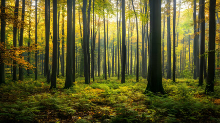 Obraz premium Golden Autumn Forest: A Breathtaking Nature Scene