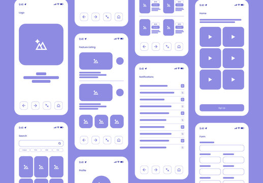 Travel Mobile Application Wireframe UI Template