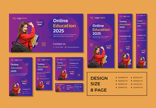 E Learning Web Banner Design Layout