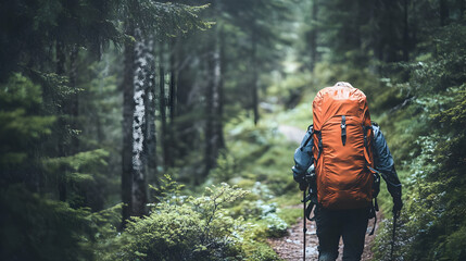 Backpacking in a lush forest: An adventurous journey through nature