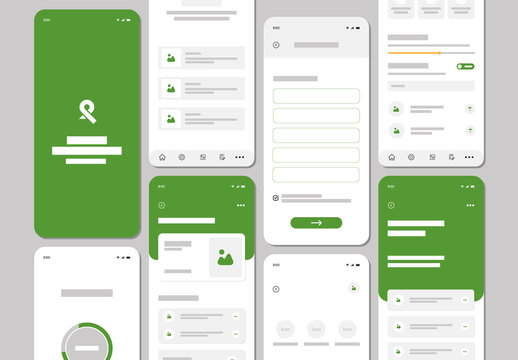 Mobile Banking App Wireframe Layout UX Template