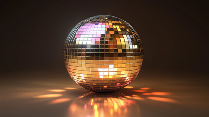 Vibrant disco ball casting colorful reflections, celebrating dynamic energy and abstract party vibes
