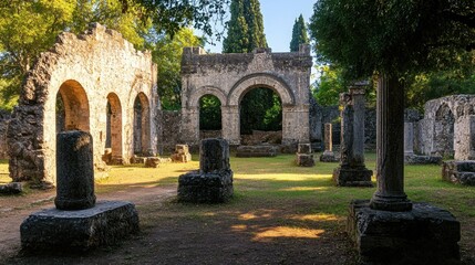 Fototapeta premium Ancient city ruins and archaeological sites featured in educational tour packages