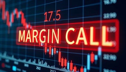 Obraz premium Urgent margin call notification with stock data visualization, financial alert