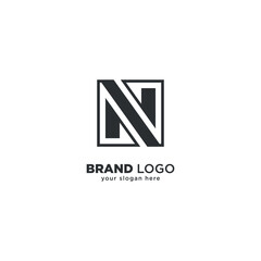 Obraz premium Creative Abstract Geometric N Letter Logo Design - Unique Modern Branding Concept.
