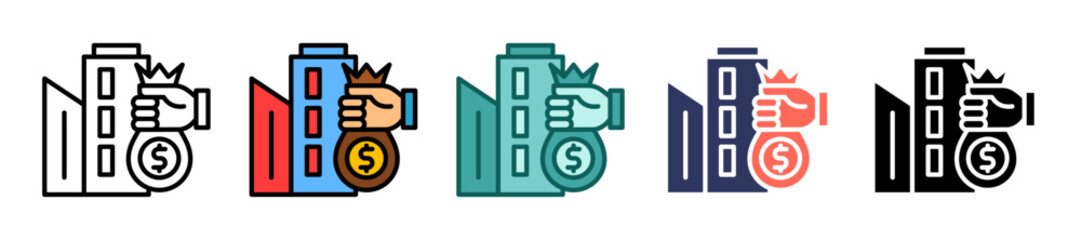 Venture Capital glyph multiple icon