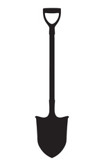 Shovel Tool Silhouette Vector Illustration for Gardening and Construction Work
