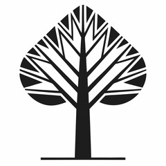 Black Stylized Tree Icon Vector Design for Nature and Growth Themes