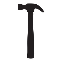 Hammer Tool Silhouette Vector Illustration for Construction, Carpentry, and Repair Work