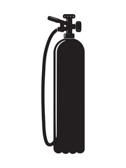 Industrial Safety Fire Extinguisher Silhouette Vector Black Icon for Emergency Protection Design