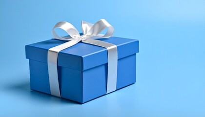 blue gift box with ribbon
