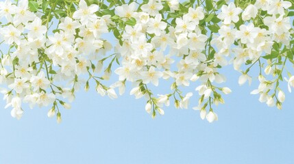 White flowers on a tree with a mothers day celebration sign banner in thailand