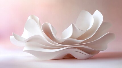 Abstract white sculptural form