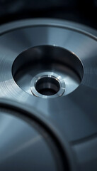 close up of a shiny metal object