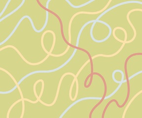 Minimalistyczne pastelowe linie abstrakcyjne, organiczne kształty na jasnym tle - współczesne graficzne tło do projektów. © Monika