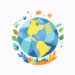 earth globe vector illustration