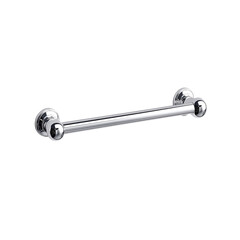 Elegant Chrome Bathroom Grab Bar with Ornate End Caps