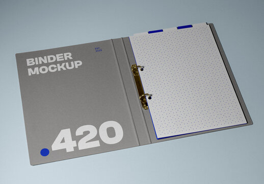 Binder with Bookmarks Mockup