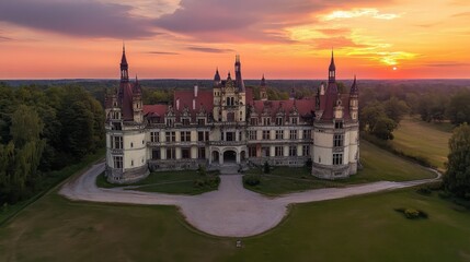 Fototapeta premium Beautiful cultural architecture of a historic castle in the countryside