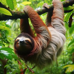 Fototapeta premium Sloth blending with the foliage