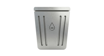Isolated Metal Trash Bin