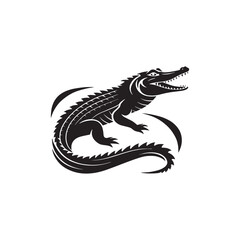 Naklejka premium alligator vector silhouette clip art logo illustration