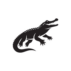 alligator vector silhouette clip art logo illustration