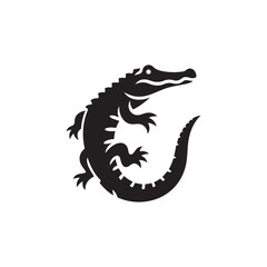 alligator vector silhouette clip art logo illustration