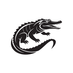 alligator vector silhouette clip art logo illustration