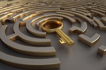 Golden key in a complex maze
